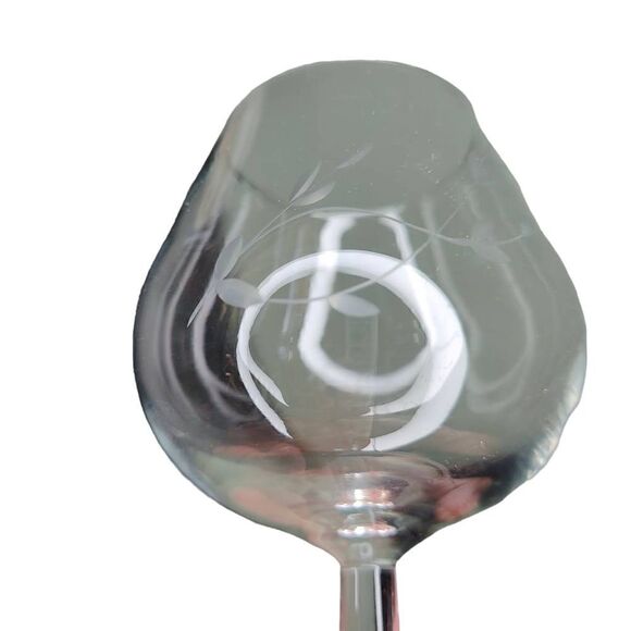 Princess House Vintage 4 PC Set Brandy Goblet Crystal Glasses w/ Etched Floral - Picture 8 of 10